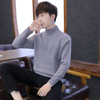 秋冬男士针织长袖圆领修身毛衣男打底衫