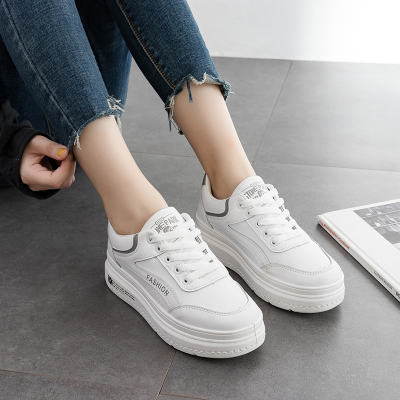 秋季简约女鞋百搭小白鞋学生厚底女板鞋