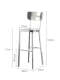 Norchair net Red Simplicity Современная нержавеющая сталь Высокий стул Nordic Home Bar Bar Bar High Stool обратно