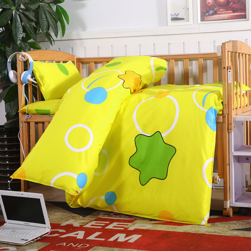 Kindergarten quilt three-piece quilt cover Cotton children's six-piece nap quilt Baby into the garden bed product with core winter
