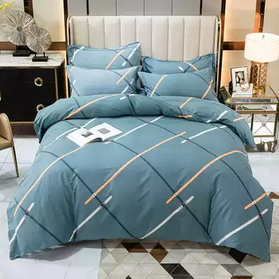 New thickened brushed cotton four-piece winter cotton three-piece bedding set Bedding