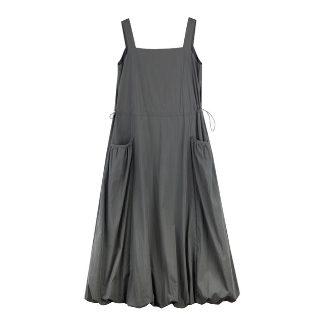 Herbona drawstring waist flat collar tank top dress