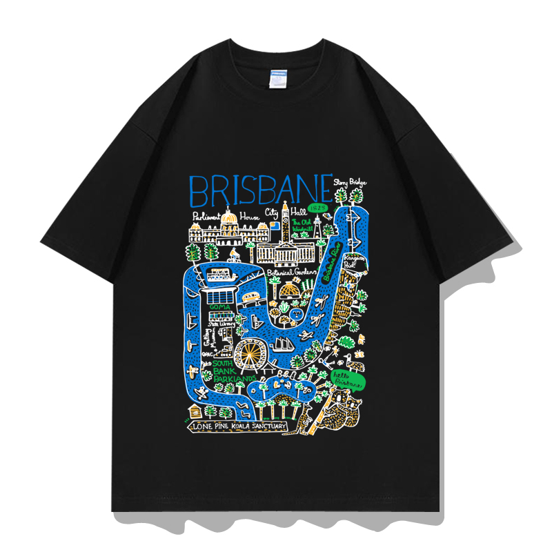 Australia Brisbane and Surrounding Areas Travel Short-Sleeve T-Shirt Clothing Half-Sleeve