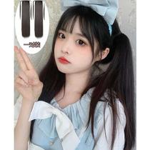 Wig ponytail strap female double ponytail lolita Japanese long hair bundled straight hair natural Net red ponytail