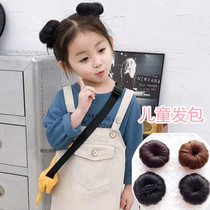 Half-ball head Childrens female wig bag Hairband Hanfu Grab Clipper Flower Brace Head Ancient Dress Fluffy Natural Bun