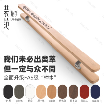  Glass door solid wood handle Shop door personality creative handle mounted custom log handle Carved Logo