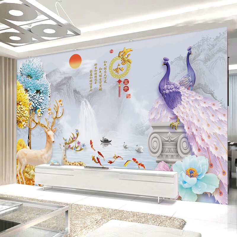 Modern minimal 8D stereo film and television wallpaper wallpaper wallpaper living room decorated mural atmosphere