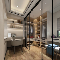 Titanium magnesium aluminum alloy glass sliding door triple linkage extremely narrow partition sliding door kitchen door barn door hanging rail door customization