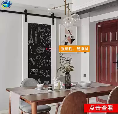 Blackboard door barn door baking paint solid wood door sliding door kitchen bedroom dressing room living room sliding door warehouse Valley door customization