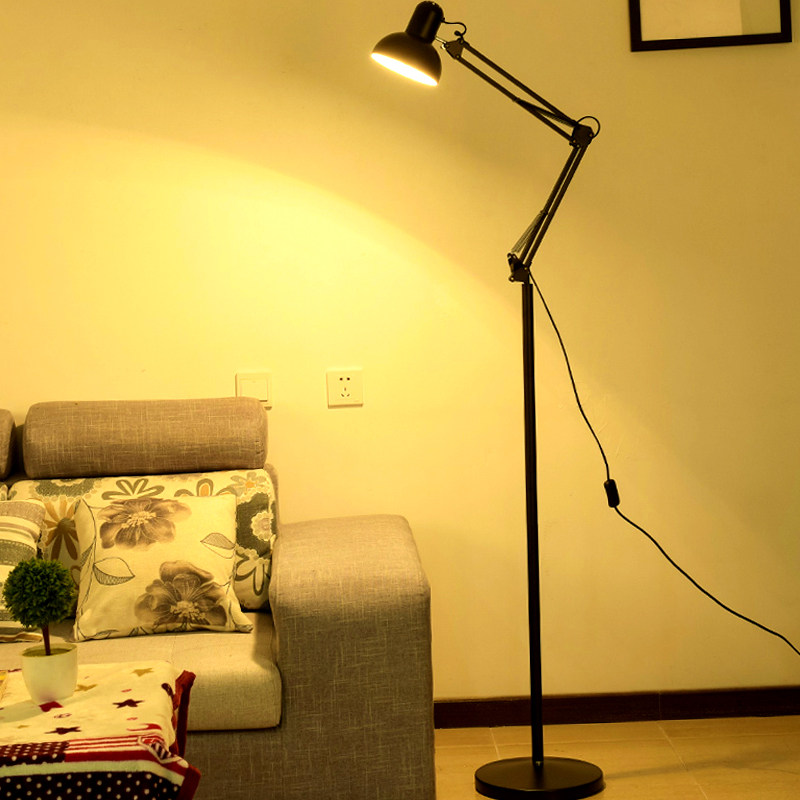 Nordic mahjong fishing light Living room Bedroom headbeds Inwind minimalist book room Reading eye protection Vertical floor reading lamp