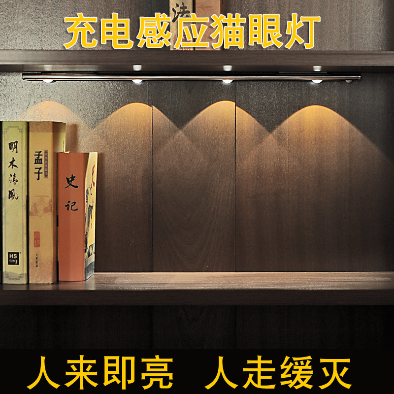 Rechargeable human induction lamp strip display cabinet lamp with LED wine cabinet overall cabinet wardrobe not plug-in electric self-adhesive light strip