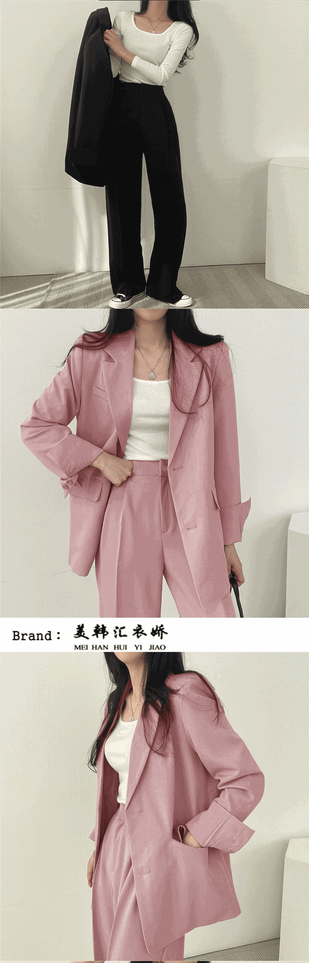 Трансграничная торговля, розовый пиджак классического кроя, осенний дизайнерский комплект, тренд сезона              