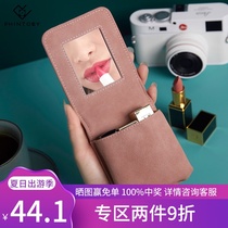 phintory lipstick bag with mirror Small portable mini makeup bag net red lipstick box storage bag