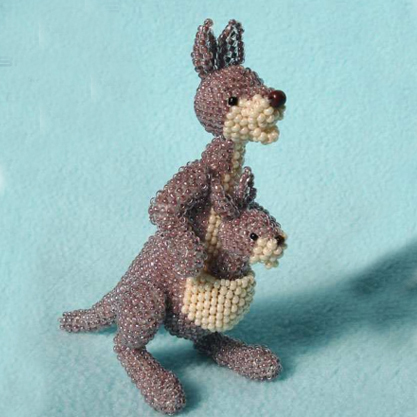 DIY handmade rice beads beaded electronic drawing illustration tutorial kangaroo DW1106 Russian knitting drawing