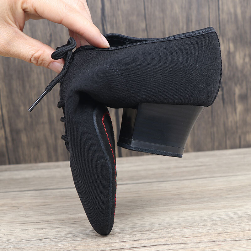 Dambao Roberti Men's Latin Dance Shoes 4 5cm High heel to Oxford cloth Black Dance Shoe Latin dance Adult