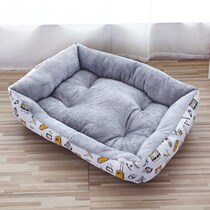 Four Seasons Universal Rectangular Dog Nest Large Dog Mat Cat Nest Small Teddy Gold Wool Mat Thickened Nest Cushion Comfort