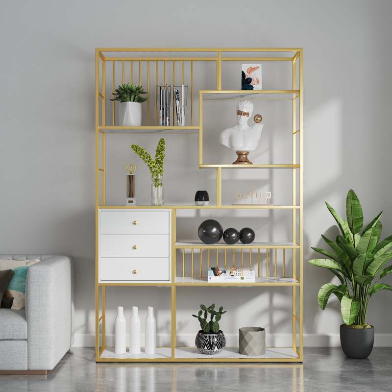 Modern Minimalist Bookshelf Office Light Extravagant Shelf Partition Shelf Home Multilayer Containing shelf Floor Display Shelf