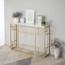 New Chinese Xuanguan Table Marble Xuanguantai Leaning Against Wall Narrow Table Hotel End Jingtai Entrance into the family Xuanguan Iron Art Article Several