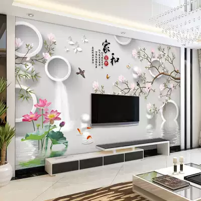 5d living room Film and Television wall decoration mural new Chinese wallpaper 3d wall cloth TV background wall wallpaper 8d Wall cloth