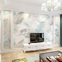  Custom Nordic leaf wallpaper non-woven film and television wallpaper bedroom sofa TV background wall simple modern mural