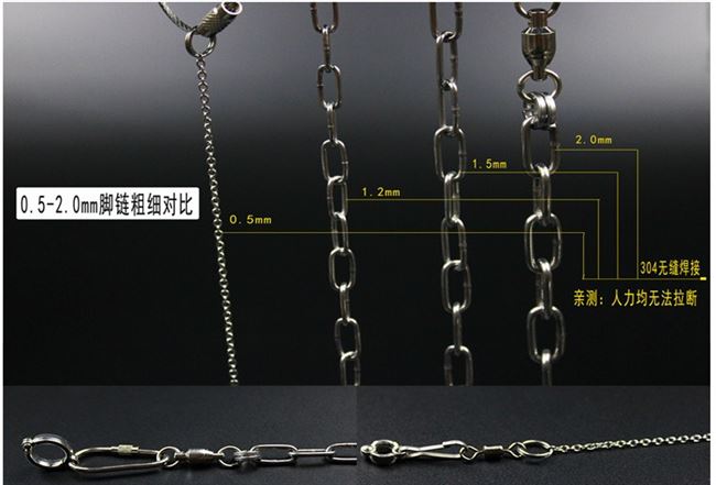 . Myna Anklet Rope Vận chuyển chuỗi chim bằng thép không gỉ Buộc chuỗi chim vẹt Vòng chân cổ chân chim vòng chân - Vòng chân