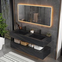 Smart bathroom cabinet combination rock board washbasin simple Nordic wash table waterproof washbasin marble sink