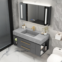 Rock plate one-body basin smart bathroom cabinet combination Nordic light luxury sink wash face Basin basin toilet wash table
