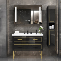 Smart bathroom cabinet combination floor-standing Nordic washbasin toilet wash table waterproof light luxury bathroom