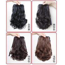 Wig ponytail female strap type invisible natural short pears flower long curly hair large wag net red wig horse tail realistic