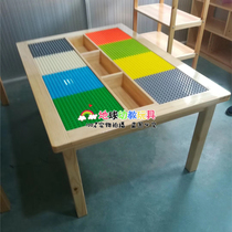 Kindergarten special tables and chairs solid wood childrens learning desk reading table art paint table painting table building block table
