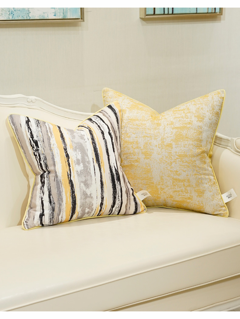Sofa phòng khách gối mới Trung Quốc hiện đại tối giản đầu giường gối Trung Quốc phong cách vàng thắt lưng đệm mô hình bộ - Trở lại đệm / Bolsters gối dựa lưng
