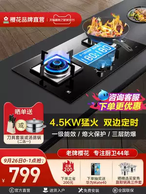 Sakura Gas Furnace Double Gas Furnace Timing Gas Furnace Home Energy-saving Desktop Embedded Menghuo Liquefied Gas Gas Furnace