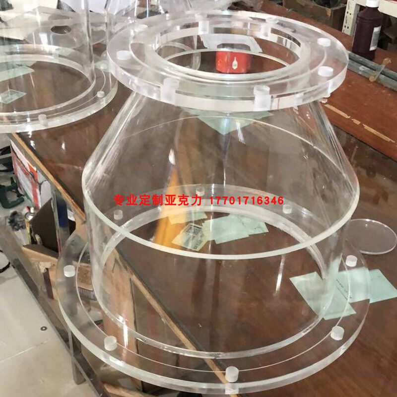 Diameter 600mm High transparent acrylic tube organic glass round tube flange connection back cover perforated valve