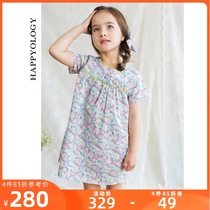 Happyology UK Childrens Dresses Girls Loose Skirts Baby Floral Small fresh summer Clothes Pure cotton England