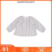 Happyology British childrens shirt Baby cotton breathable long sleeve baby top spring and autumn British shirt