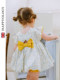 Happyology British girl's cute two-piece suit British baby girl small sleeves polka dot bow suit