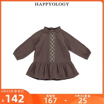 Happyology UK Girls Dress Spring and autumn Female baby dress for young children Long sleeve British embroidered dress