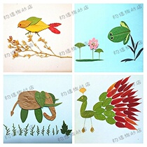 Natural real leaf stickers kindergarten handmade diy material primary school childrens tree leaves to make creative specimens