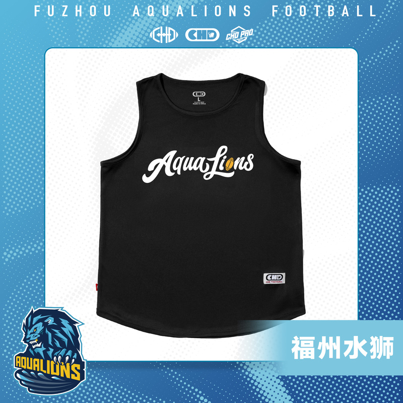 Chdx Fuzhou Water Lion Quick-Dry Autumn Sports Crew Neck American-Style Vest Trendy Retro Rugby Loose Fit