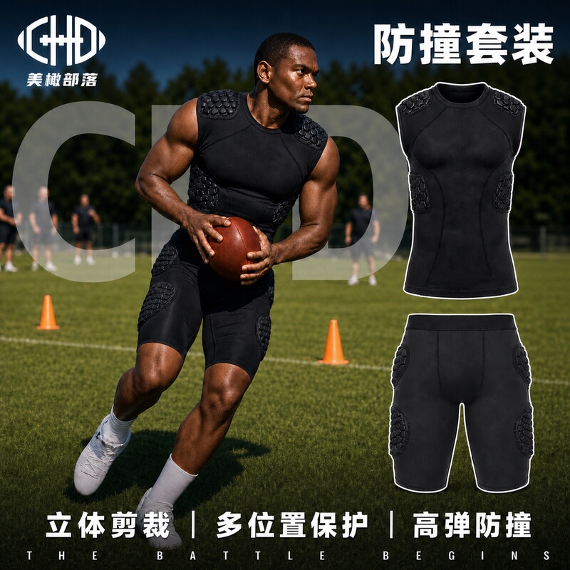 Coooshock American Football Protective Clothing for Adults and Kidsren, Inner Wear Bodysuit, Protective Vest and Shorts Coooshock American Football Protective Clothing for Adults and Kidsren, Inner Wear Bodysuit, Protective Vest and Shorts