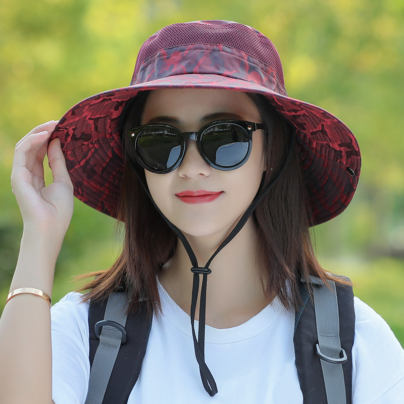 Hat female fisherman's hat shade sun-proof sun hat summer outdoor pot hat cycling hat tourist mountain cap fishing