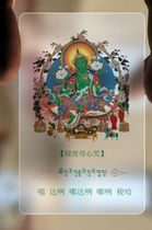 College Dharma Assembly Green Tara PVC transparent Buddhist cassette with mistakenly crossed rope signature sun and moon protection card