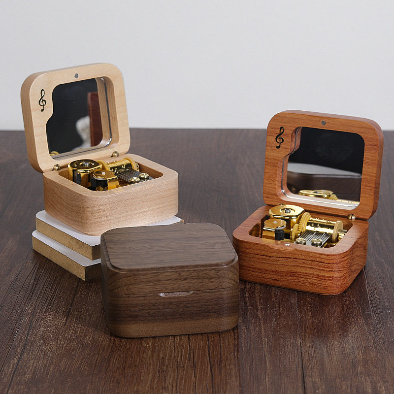 Creative wooden music box music box sky city gift diy lettering girl children birthday gift