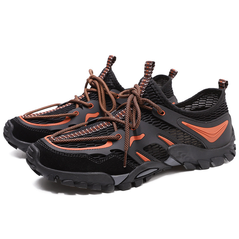 Spring Summer Men's Net Face Quick Dry Breathable Outdoor Climbing Shoes Non-slip Abrasion Resistant Hiking Fishing Covered Water Shoes Traceability Shoes