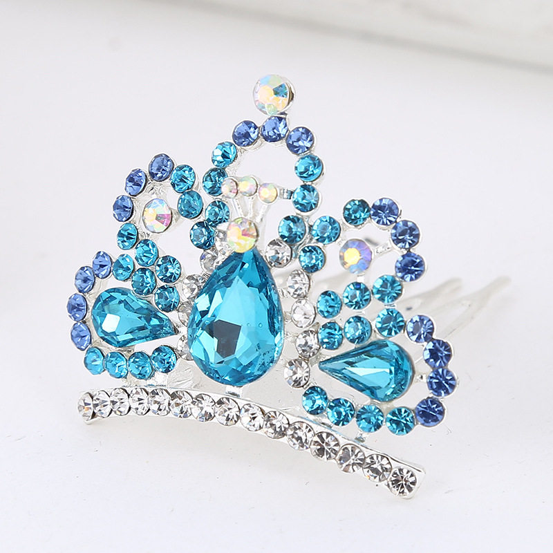 Hot selling Korean version simple fashion crown headdress comb children's crown jewelry hair accessories creative diamond headband supply