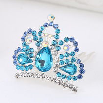 Hot Pins Korean Version Minimalist Fashion Crown Head Accessories Hair Comb Children Crown Ornaments Hair Accessories Creative Insert Drill Hair Stirrup Supply