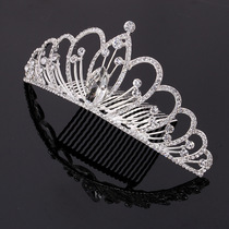 New Korean version Children Crown Austrian Water Diamond Princess Head Accessories Little Girl Hair Accessories Metal Crown Inlaid Diamond Ornaments