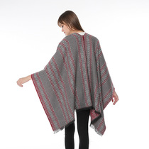 Imitation cashmere large open fork male and female available with shawl scarves European and American warm cloak cloak cloister jacket air conditioning blanket supply