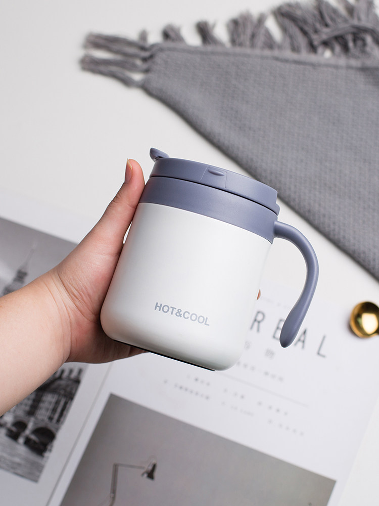 Coffee Thermos Female exquisite portable small 304 stainless steel office cup with lid handle Male accompanying cup