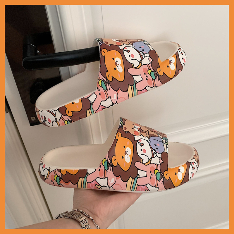 Soft Thick-Soled Indoor Slippers for Women, Summer Trendy Cute Cartoon Non-Slip Ins-Style Slippers Soft Thick-Soled Indoor Slippers for Women, Summer Trendy Cute Cartoon Non-Slip Ins-Style Slippers